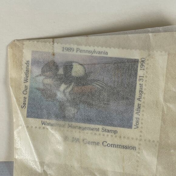 Pennsylvania Waterfowl Management Stamp Print Hooded Merganser 1999 #2235 - Picture 3 of 5
